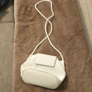 COS white leather purse